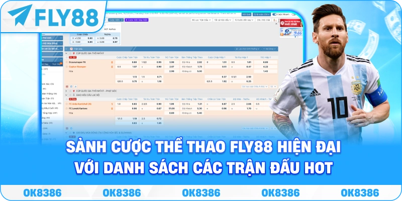Sảnh cược thể thao FLY88 với danh sách trận đấu và bảng kèo trực tuyến