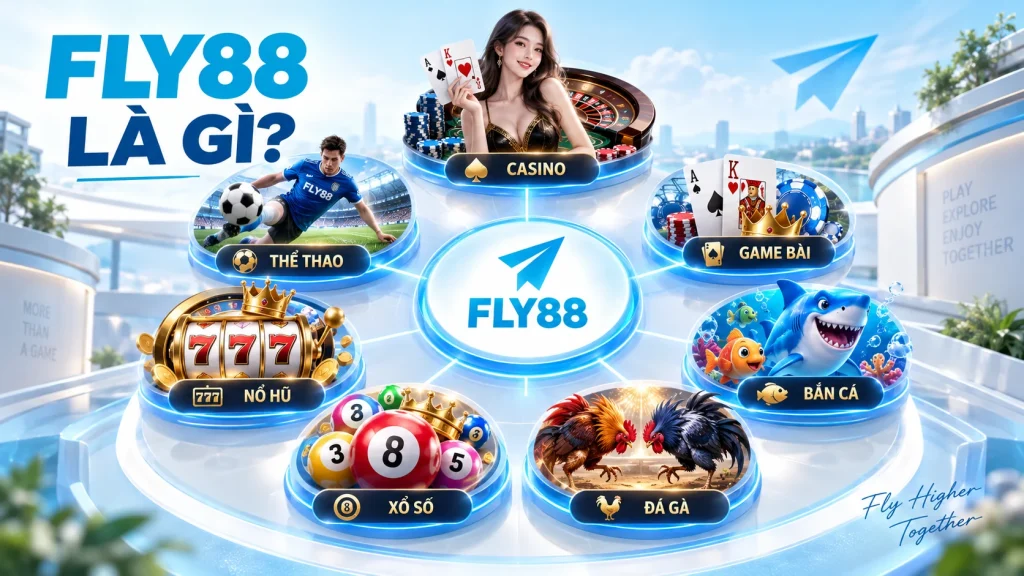 Sơ đồ hệ sinh thái FLY88 và các nhóm sản phẩm giải trí trực tuyến